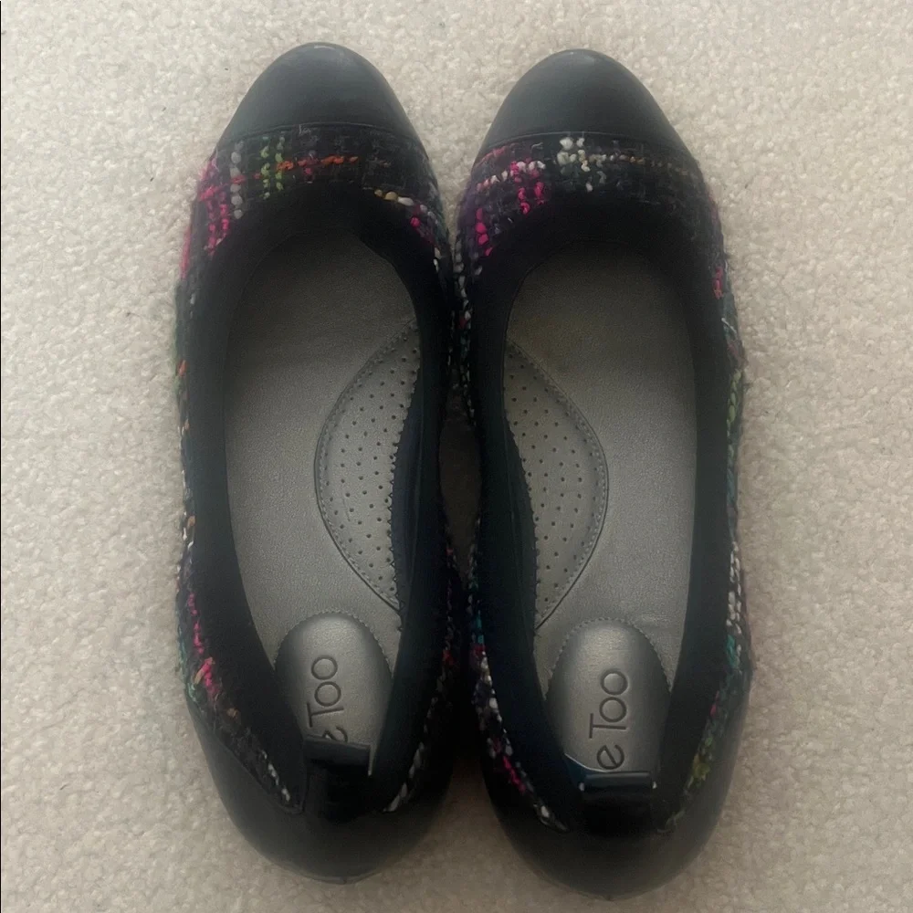Me Too Black and Colorful Patterned Flats - Picture 1 of 7